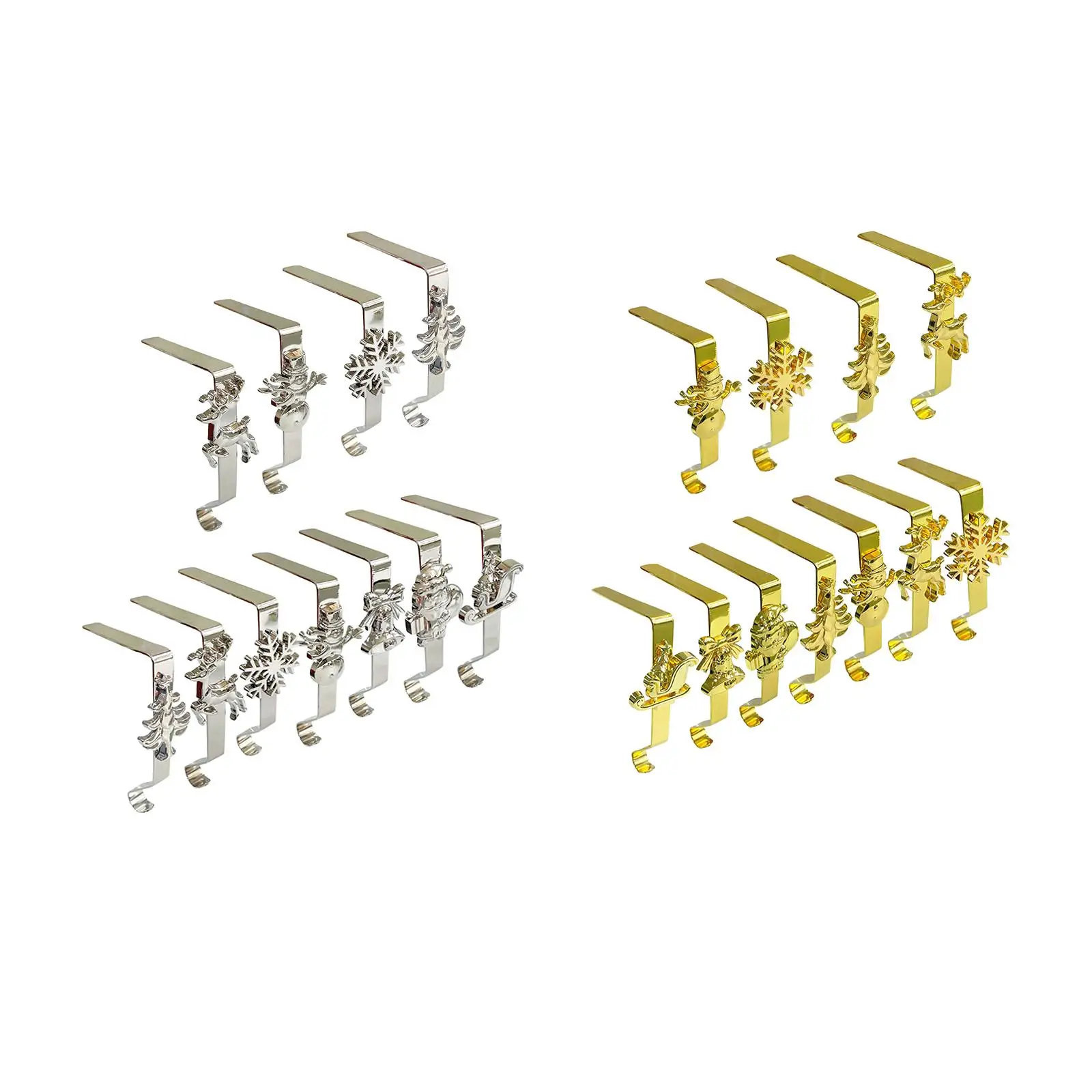 

Рождественские держатели для чулок Набор вешалок для чулок для камина, держатели для чулок, металлические крючки для рождественских украшений