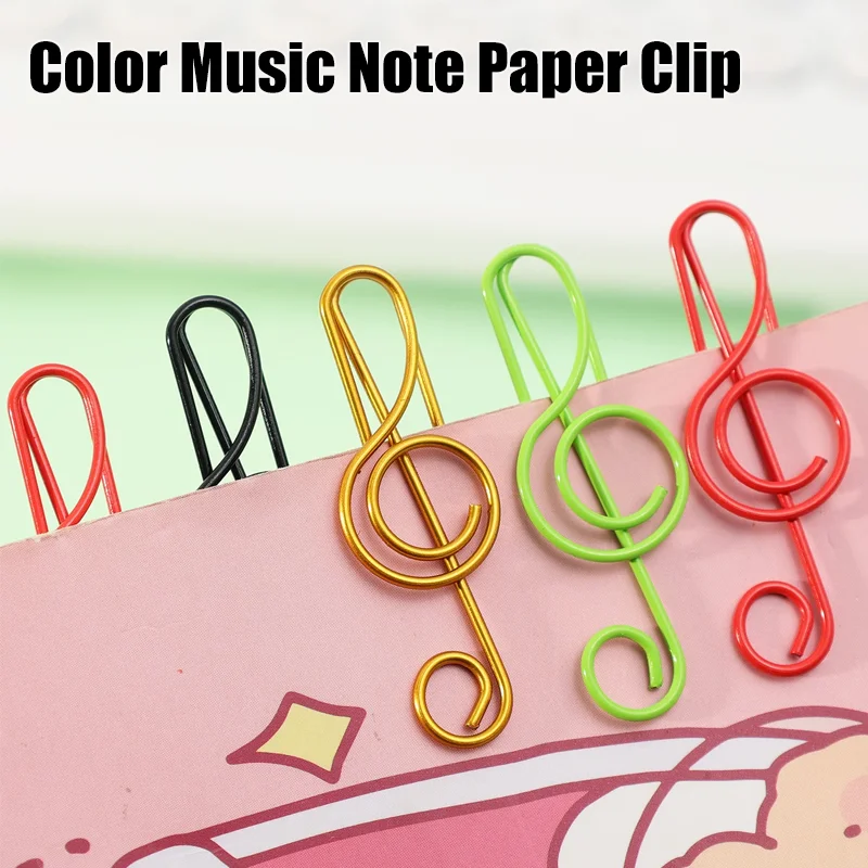 Color Music Note Paper Clip For Organizing Documents Reading Folder For Photo Magazine Books Paper Marking Clamps