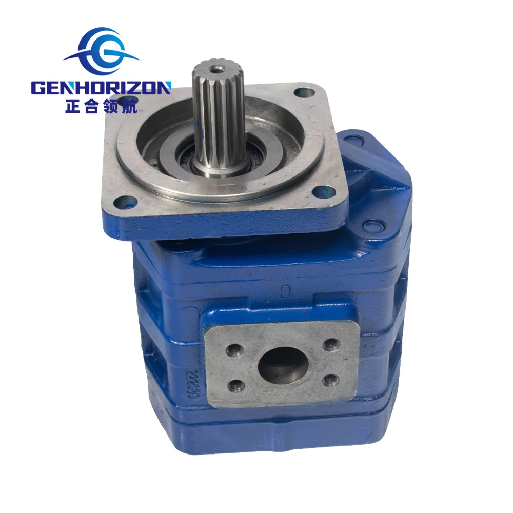 Hydraulic Gear Pump Single Key Shaft 30mm Pilot 125mm Left Hand Rotation Outlet Thread for Loader Spare Parts