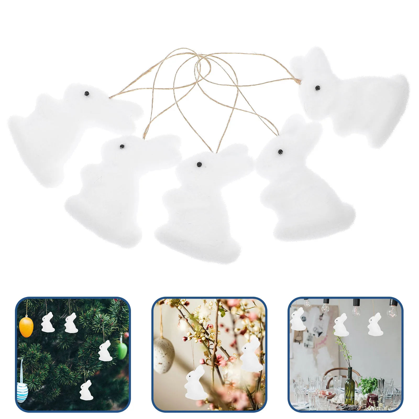 

12Pcs Bunny Hanging Ornaments Cute Easter Rabbit Pendant Decor for Indoor Outdoor Festival Home Decoration Party Scene Layout