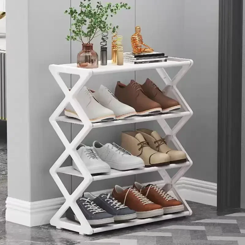 Simple and stylish shoemaker, 4-5 layer trapezoidal shoe organizer, living room bracket, space saving, modern assembly shoemaker