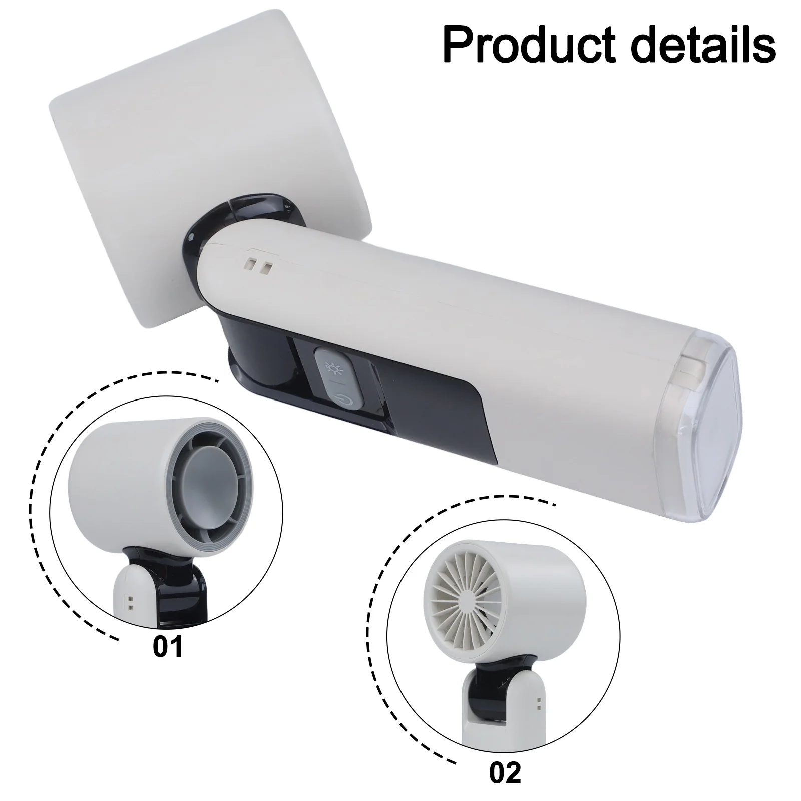 Ventola di raffreddamento da campeggio esterna Mini dispositivo di raffreddamento portatile Ventola da viaggio nera Uso versatile Visualizzazione dello stato della batteria