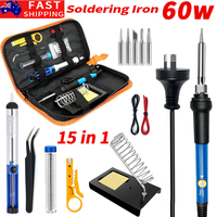 High Quality 220V 60W Soldering Iron Kit Adjustable Temperature 15 In 1 Tool Set With Soldering Iron DIY Set EU Plug AU UK US