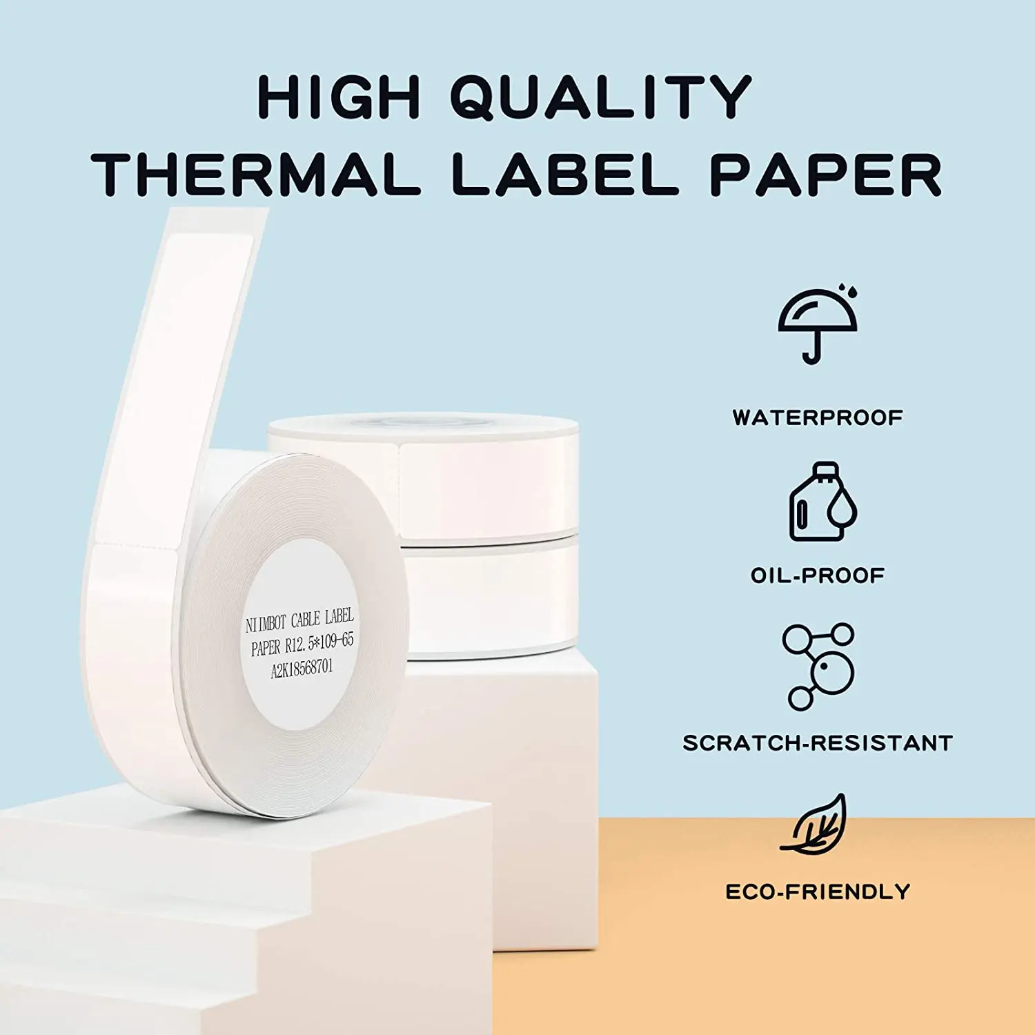 Niimbot D11 D110 D101 Waterproof Label Printers Cable Paper Outdoor Printer Supplies Sticker Paper Label Tape Paper Etiquetas Pa