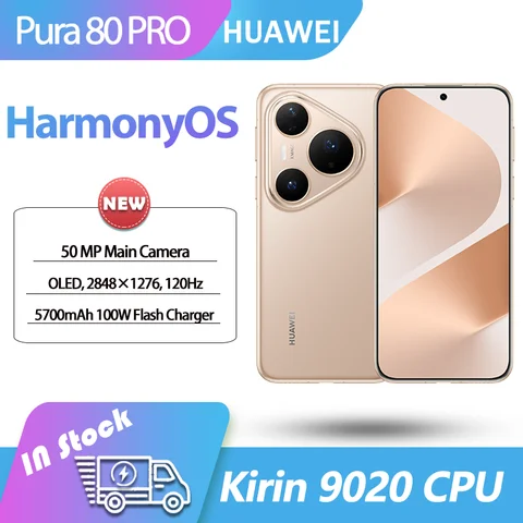 NEW HUAWEI Pura80 Pro 6.8 120HZ OLED Kirin 9020 CPU 50MP OIS Cameras NFC OTA Fast Charge 5700mAh HarmonyOS 5.1