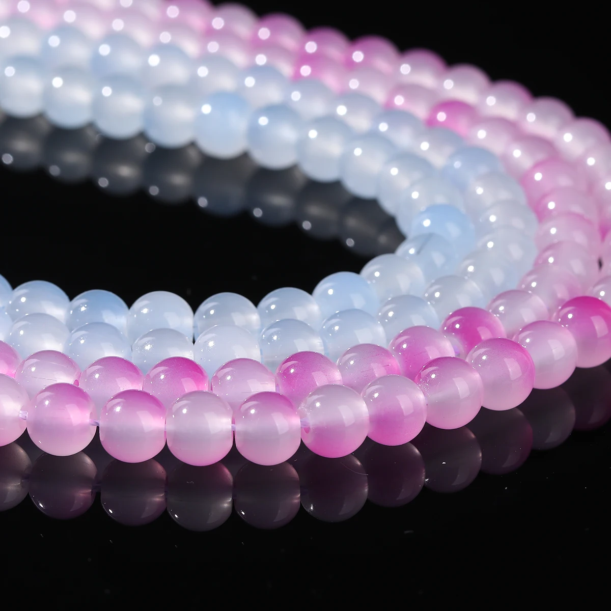 8mm Round Glass Beads Loose Spacer Bead Changing Color Glow In Ultraviolet Light for Jewelry Making Diy Bracelet Accessories