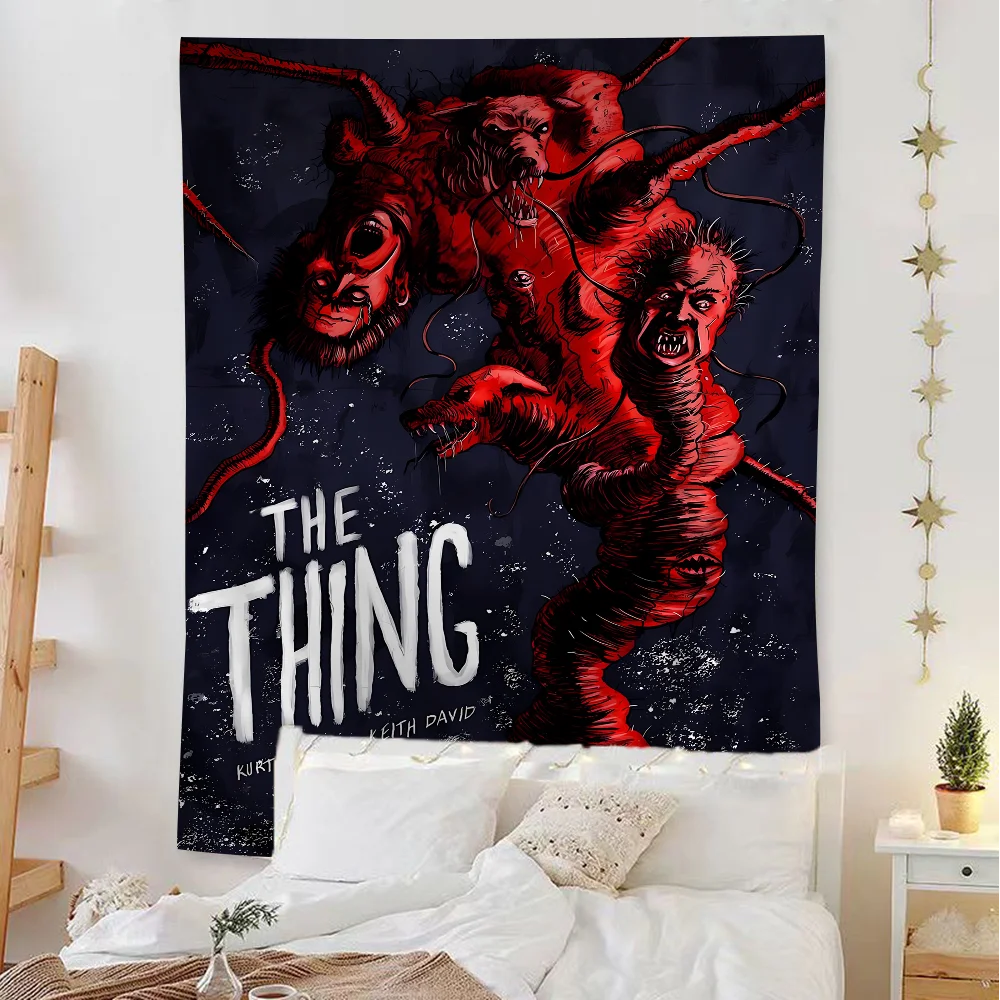 Movie The Thing Anime Tapestry Hippie Flower Wall Carpets Dorm Decor Wall Hanging Home Decor