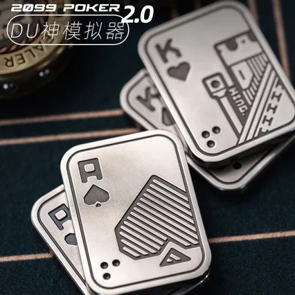 2Pcs EDC Poker Fidget Toy for Stress Relief, Metal Card Slider for Office Desk Decor, Cool Adult Daily Carry
