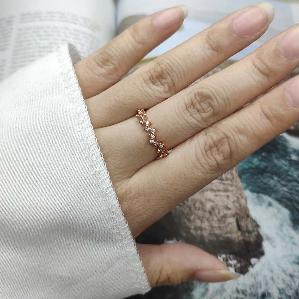 ZHOUYANG Rings For Women New Delicate Style Micro Inlay Zircon 3 Color The Star Finger Ring Gift Fashion Jewelry R898