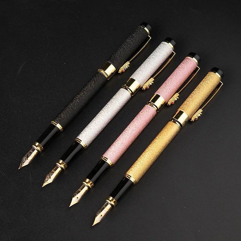 STONEGO Luxury Dragon Crystal Diamond Ink Fountain Pen Office Business Men Siganture Metal Pen