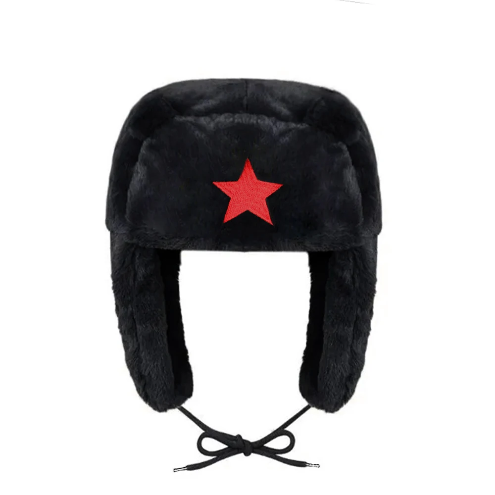 

Новая осенне-зимняя ветрозащитная шапка-лефэн унисекс с вышивкой в виде красной пятиконечной звезды, стильный уличный тренд.