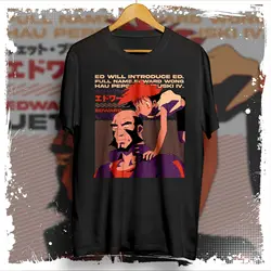 Jet Black and Ed anime graphic tees, Cowboy Bebop tshirt, anime shirt