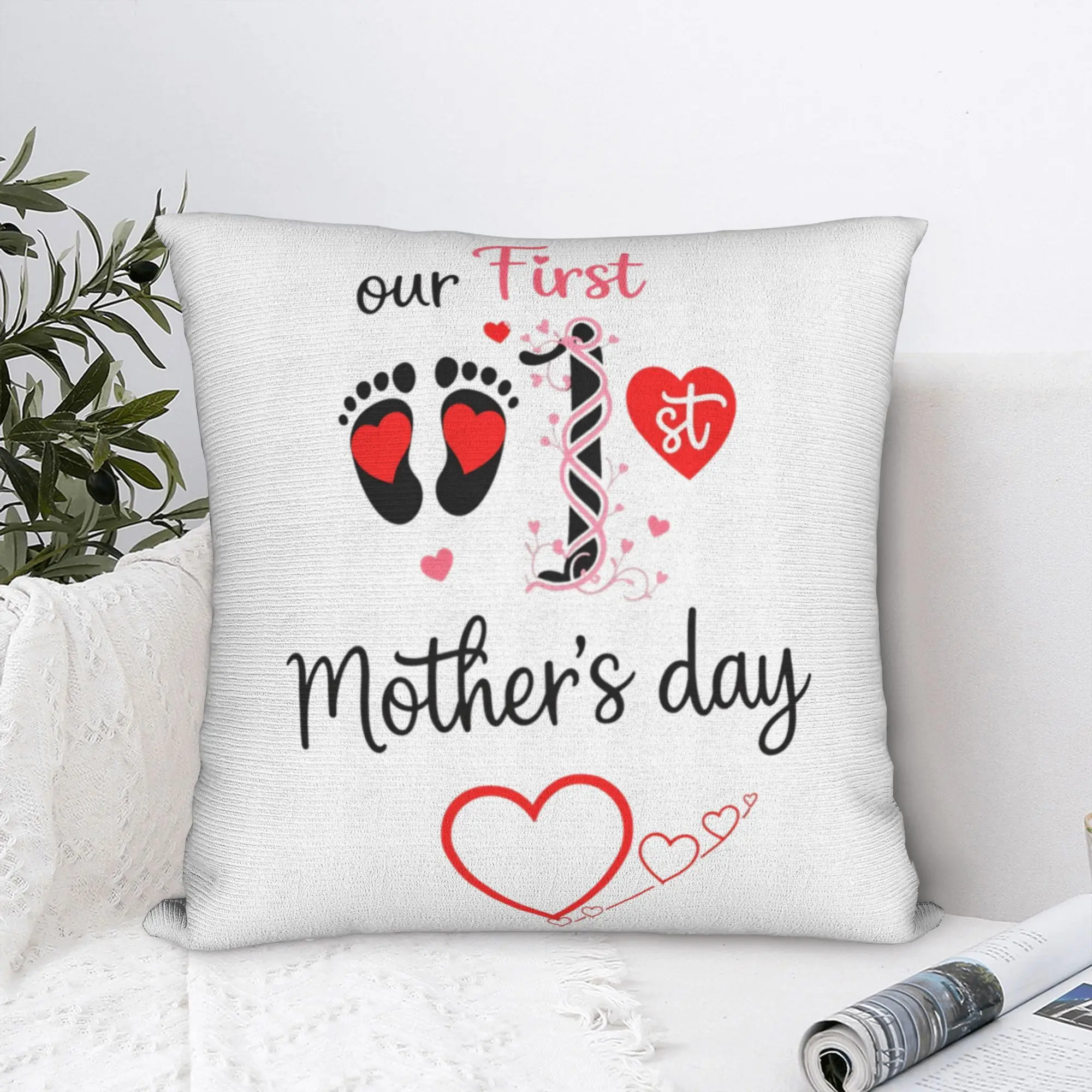 Our First Mothers Day Together Pillow Case  Comfy Pillow Cover Fashion Cushion Cover For Sofa Home Decoration