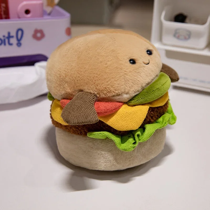 15cm New Lifelike Cheese Burger Plush Toys Hamburger Plushies Dolls Stuffed Animal Soft Pillow Toy Gifts For Kids Birthday Decor