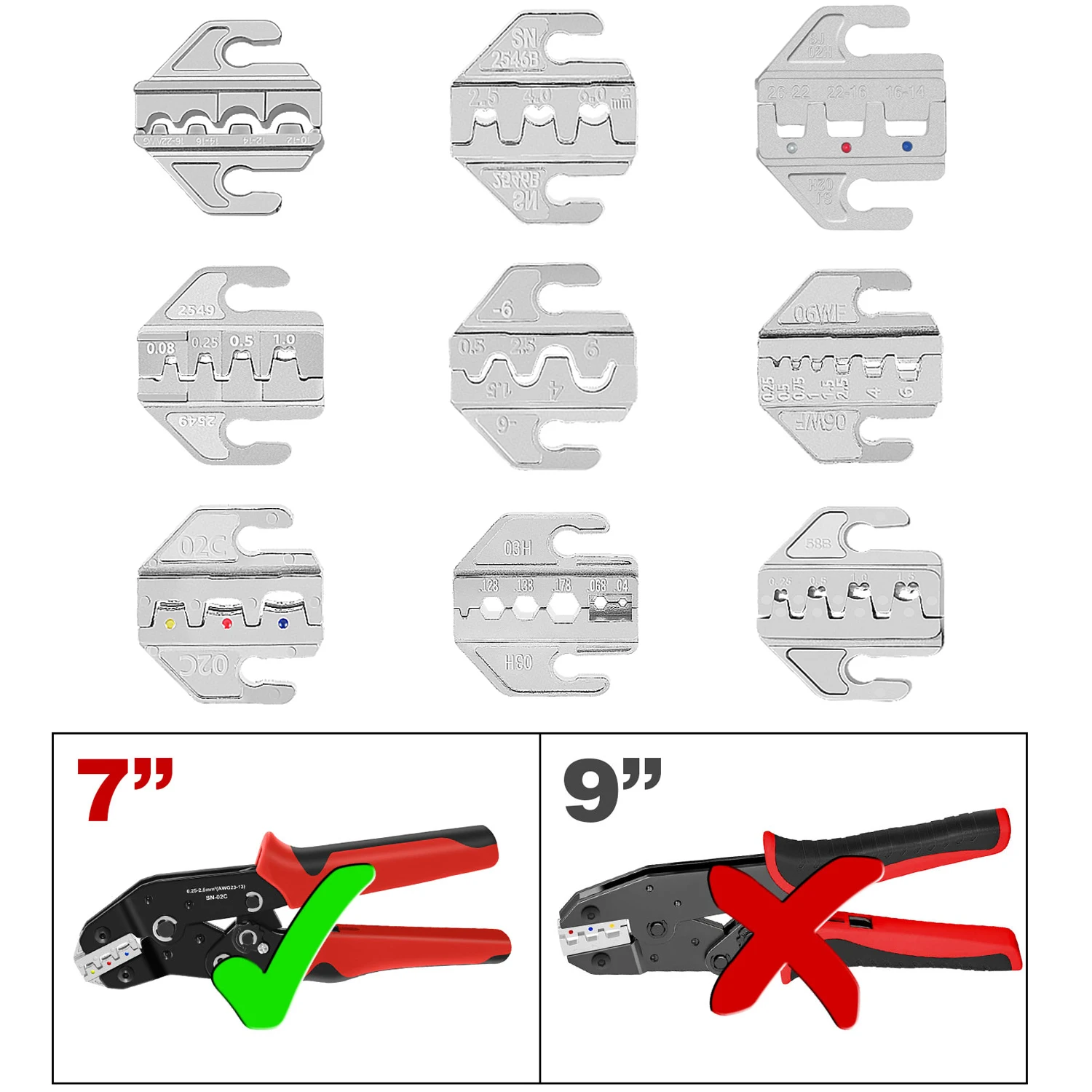 SN Crimping Tool Pliers Crimp Jaw Set,4mm slot jaws,SN-48B/58B/02C/2546B/2549 /06/02H/-6/06WF/03H,used for crimping terminals