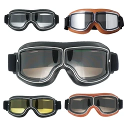 Windproof Motorcycle Helmet Glasses Leather Safety Protective Anti-glare Motocross Cross-country Steampunk Glass Various Styles