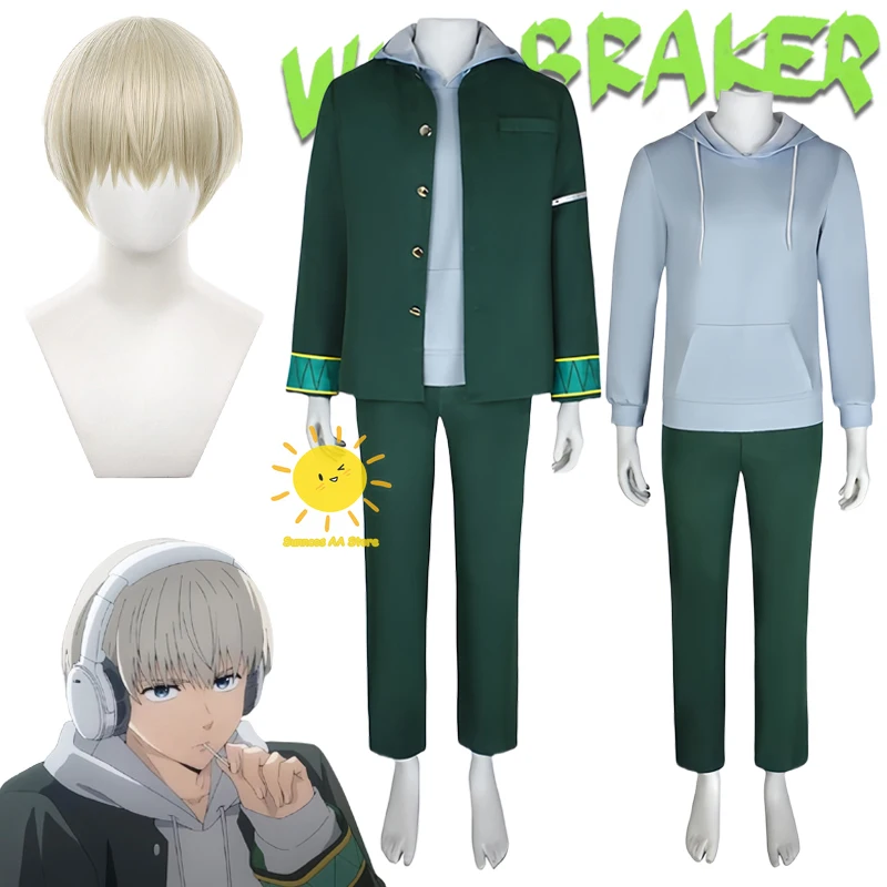 Anime Kaji Ren Cosplay Windbreker Cosplay Kostuums Kaji Ren Uniform Jas Hoodie Pruik Halloween Carnaval Party Cos voor Volwassen Mannen