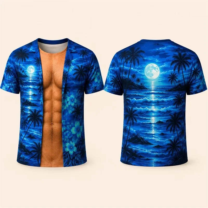 Sommer 2026 Kurzarm-T-Shirt mit Imitations-Bikini-Illusion, Lustiges Strand-T-Shirt, Personalisiertes Geburtstagsgeschenk, Modetrend – Detail 10