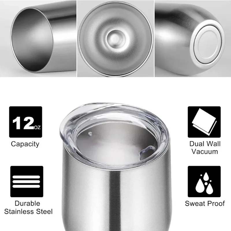 

U-shaped Egg Cup Double-layer Thermos Cup High Appearance Level Creative Simple Household Red Wine Glass Will Carry Cover Vacuum