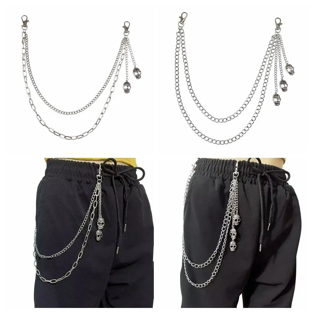 

Goth Tassel Skull Waist Chain Zinc Alloy Multi-layer Tassel Jeans Chain Gothic Belt Chain Punk Belt Chain Male