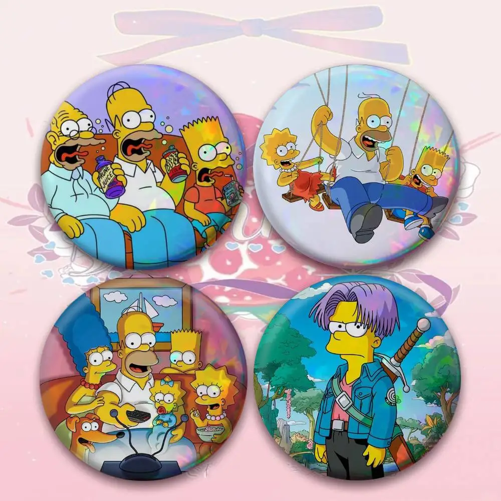 The S-Simpsons ANIME Badge 25 32 44 58 75 mm Round Fans Collect Friends Gifts Brooch Souvenir