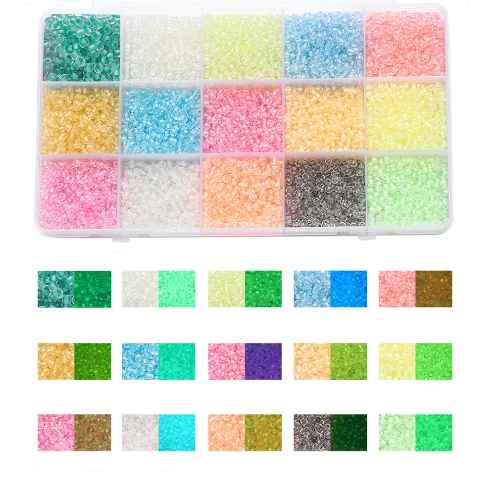 1 Set/Bag 3mm Glass Seed Beads Kit For DIY Jewelry Making Handmade Bracelets Necklaces Earings Glowing Beads Set