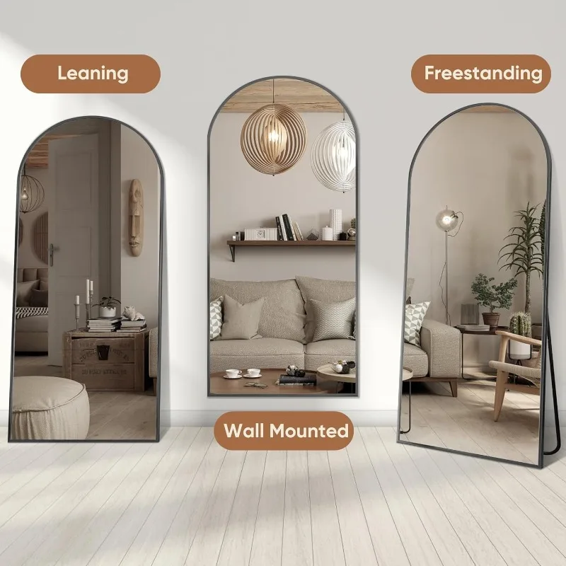 Full Length Mirror, 76"x34" Oversized Arched Mirror Large Standing Mirrors, Tall Mirrors Body Floor Mirror Wall Mirror Hanging M