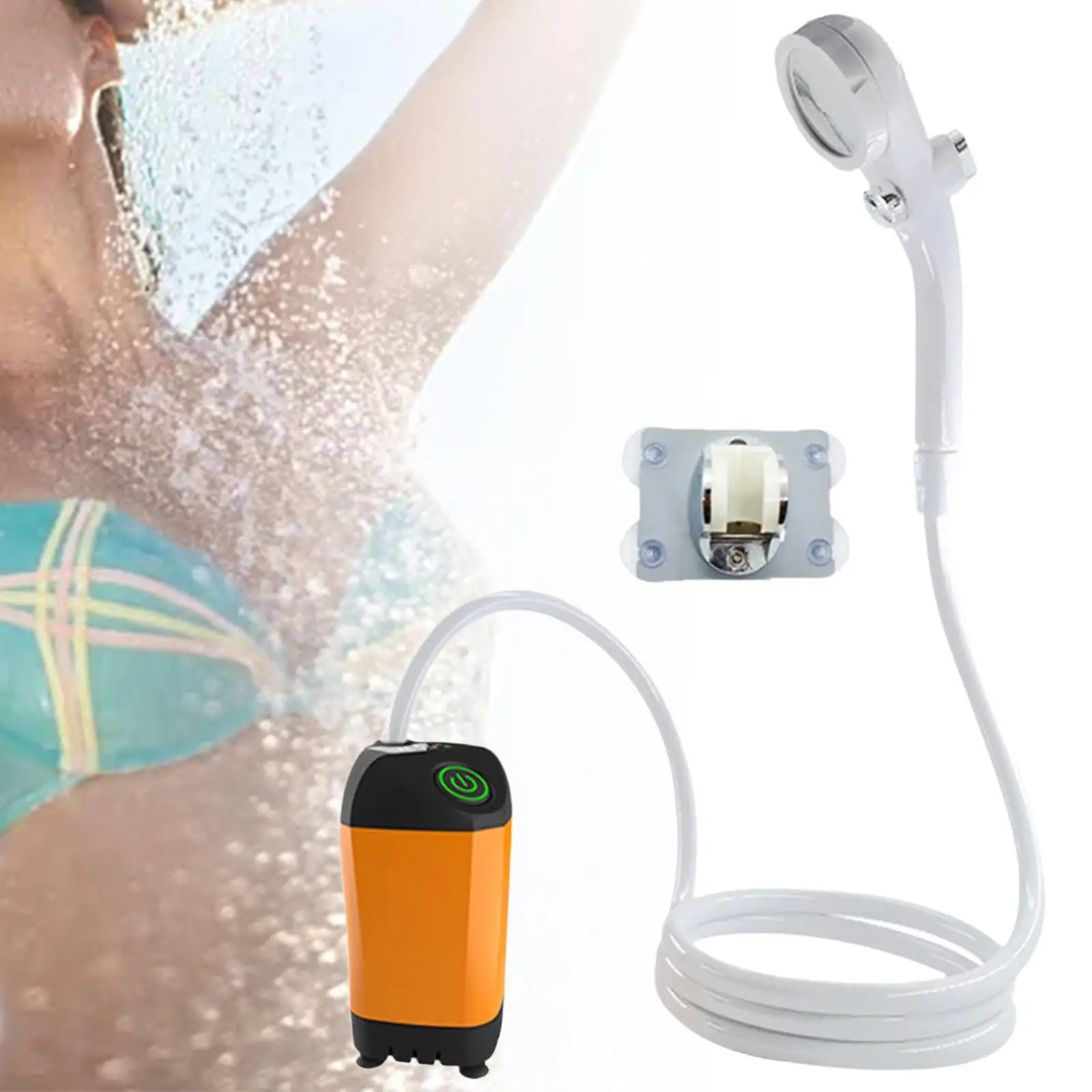 Portable Shower Electric Outdoor Shower Digital Display USB Rechargeable with Hose for Beach Hiking Travel Dormitory Outdoor