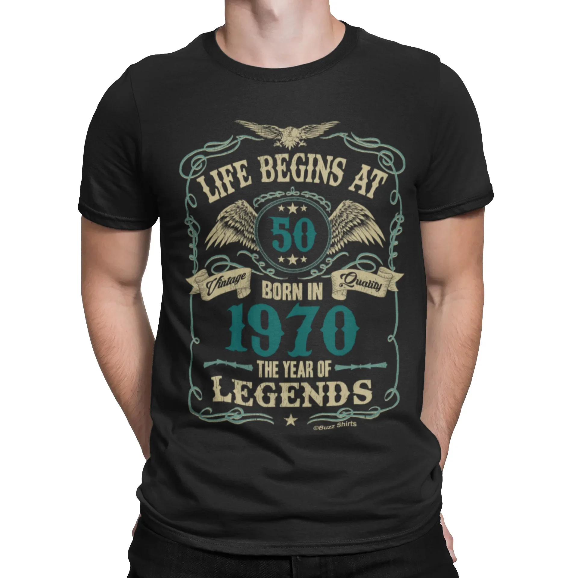Life Begins At 50 Mens T-Shirt Born In 1970 Year Of Legends 50Th Birthday Gift