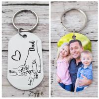 Personalized6 Photos Keychain Best Dad Ever Customized Name Engraved Photo Keychain Father's Day Gift for Dad Daddy Papa Father