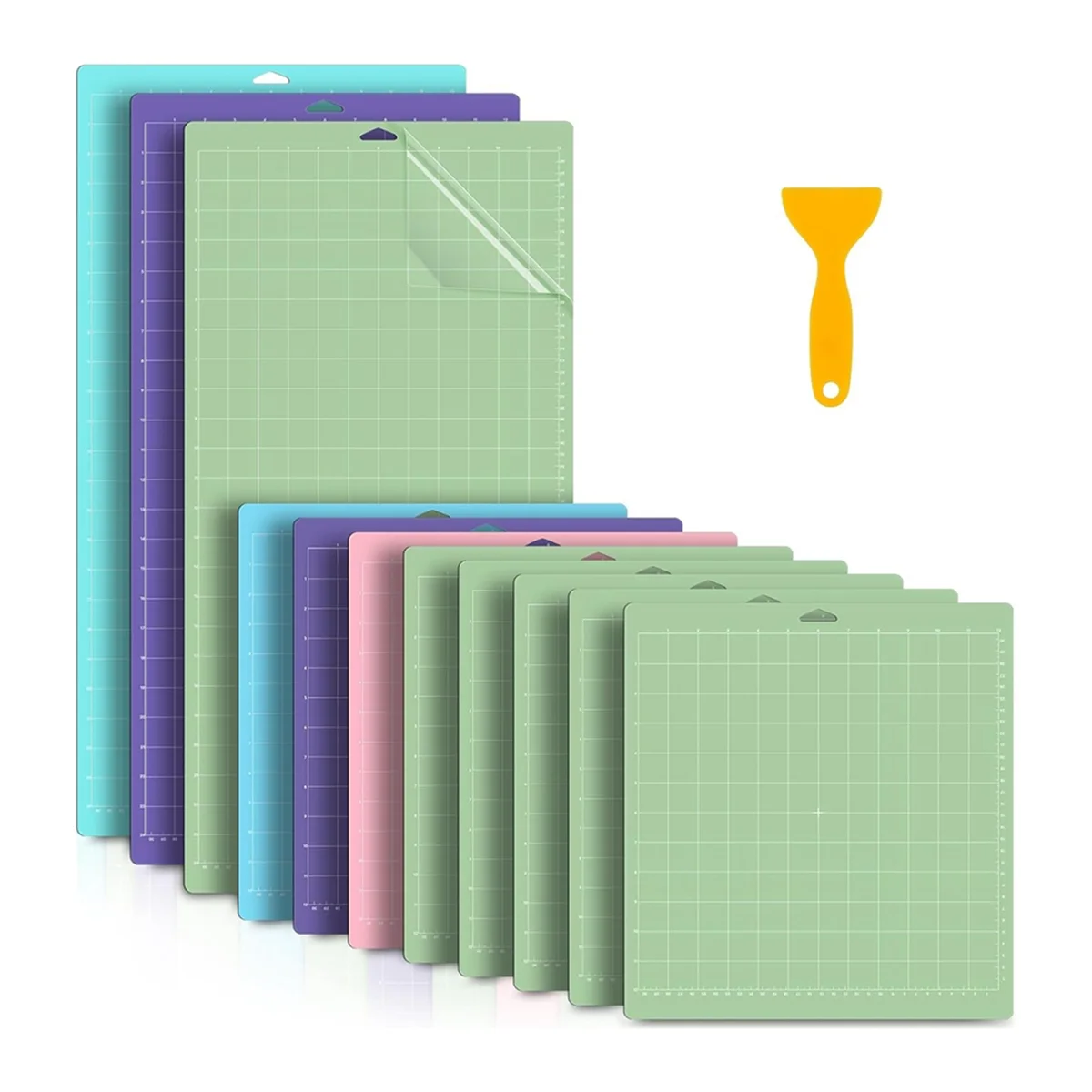 

11 Pcs Cutting Mat Variety for CAU30ts Machine Gridded Quilting Cut Mats Strong Standard Light(12x12In, 24X 12In)