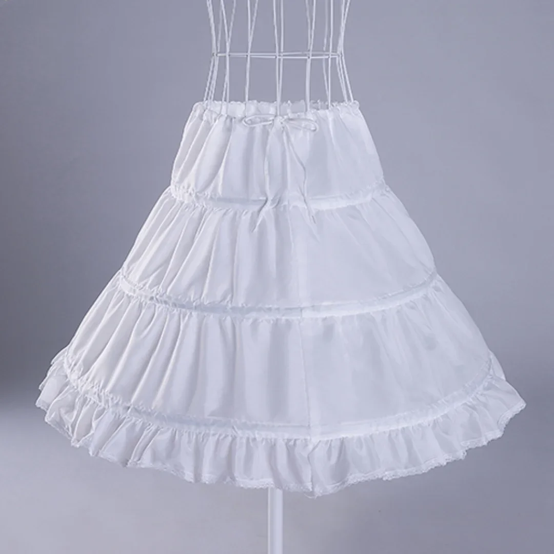 3 Hoop Drawstring Dress Skirt Petticoat Lolita Girl Party  2025