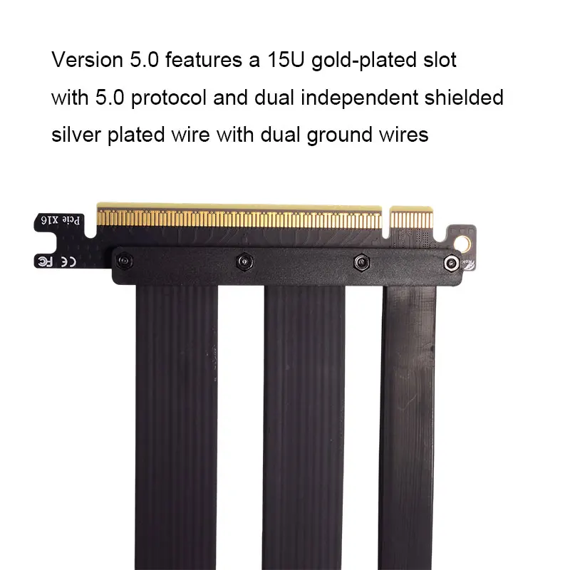 PCIE 5.0 16X Extension Cable 180° 90° PCI Express Port Graphics Card GPU Expansion Card Extension Riser Gaming PC Accessories