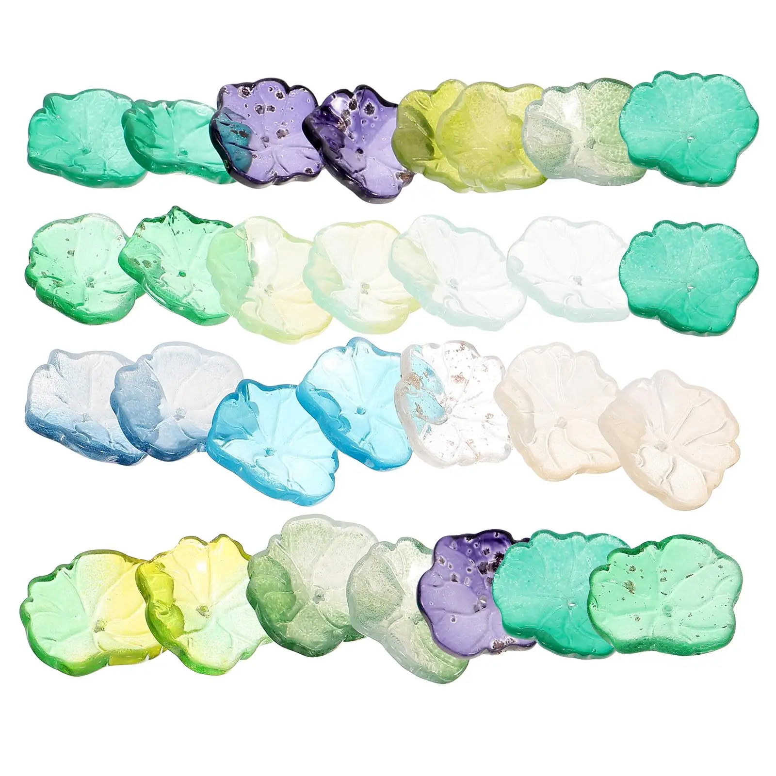 

50pcs Glass Lotus Leaves 22x24mm PetalLeaf DIY H Jewelry Tool Fish Tank Decor Artificial Flowers Garden nament