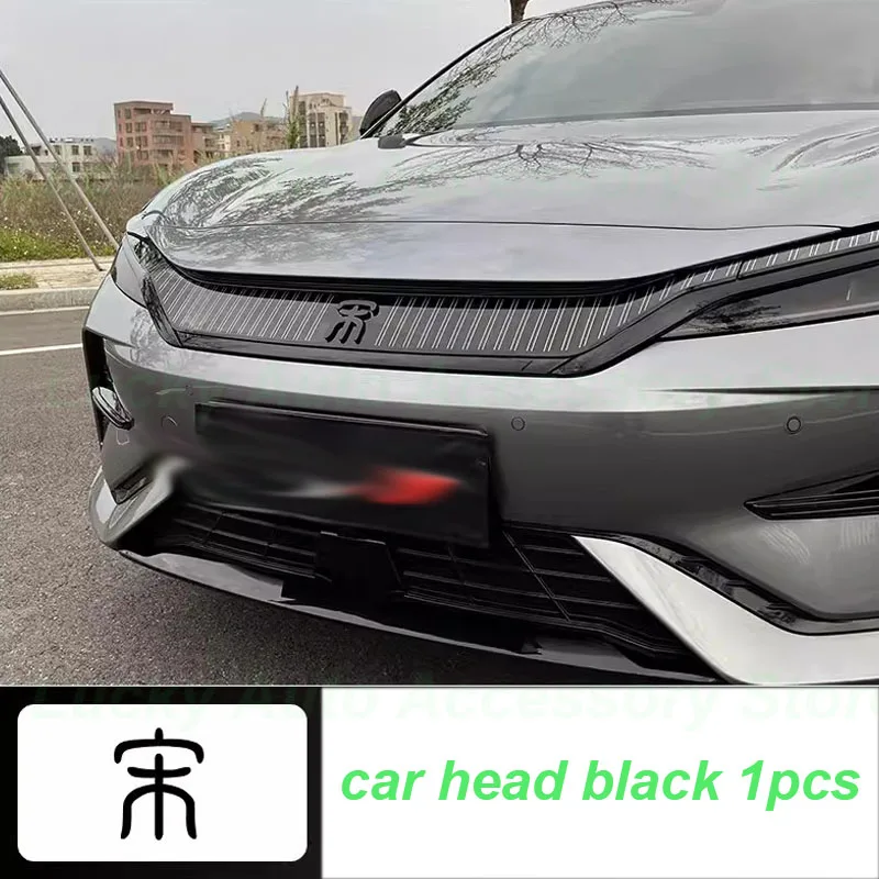 Car Head Logo Decorative Stickers for BYD Song L EV 2024 Tailstock Blackening Kit Decorative Cover Emblems Exterior Accessories