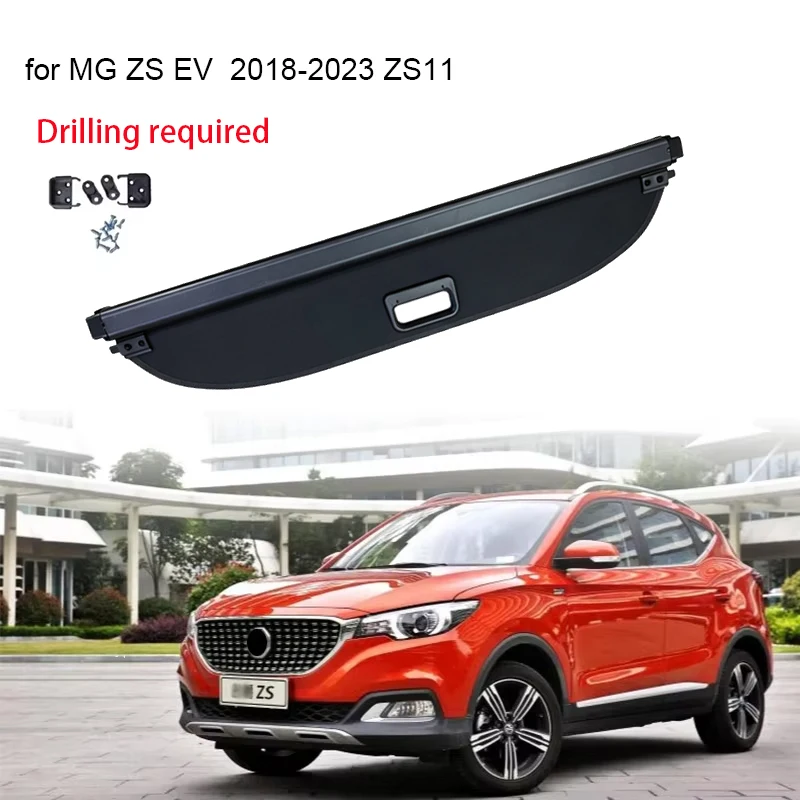 Trunk Curtain Cover Organizer For MG ZS EV ZS11 2018-2021 Rear Rack Partition Shelter Shield Shade Luggage Cargo Cover Storage