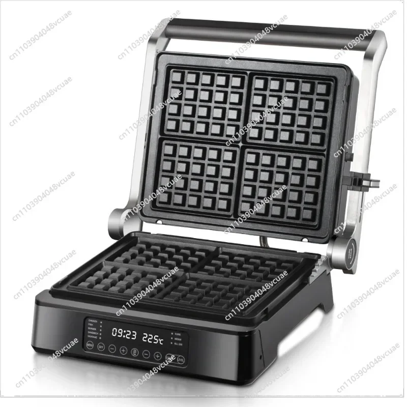 For 2-in-1 Sandwich Maker Waffle Maker Detachable Smart Display Breakfast