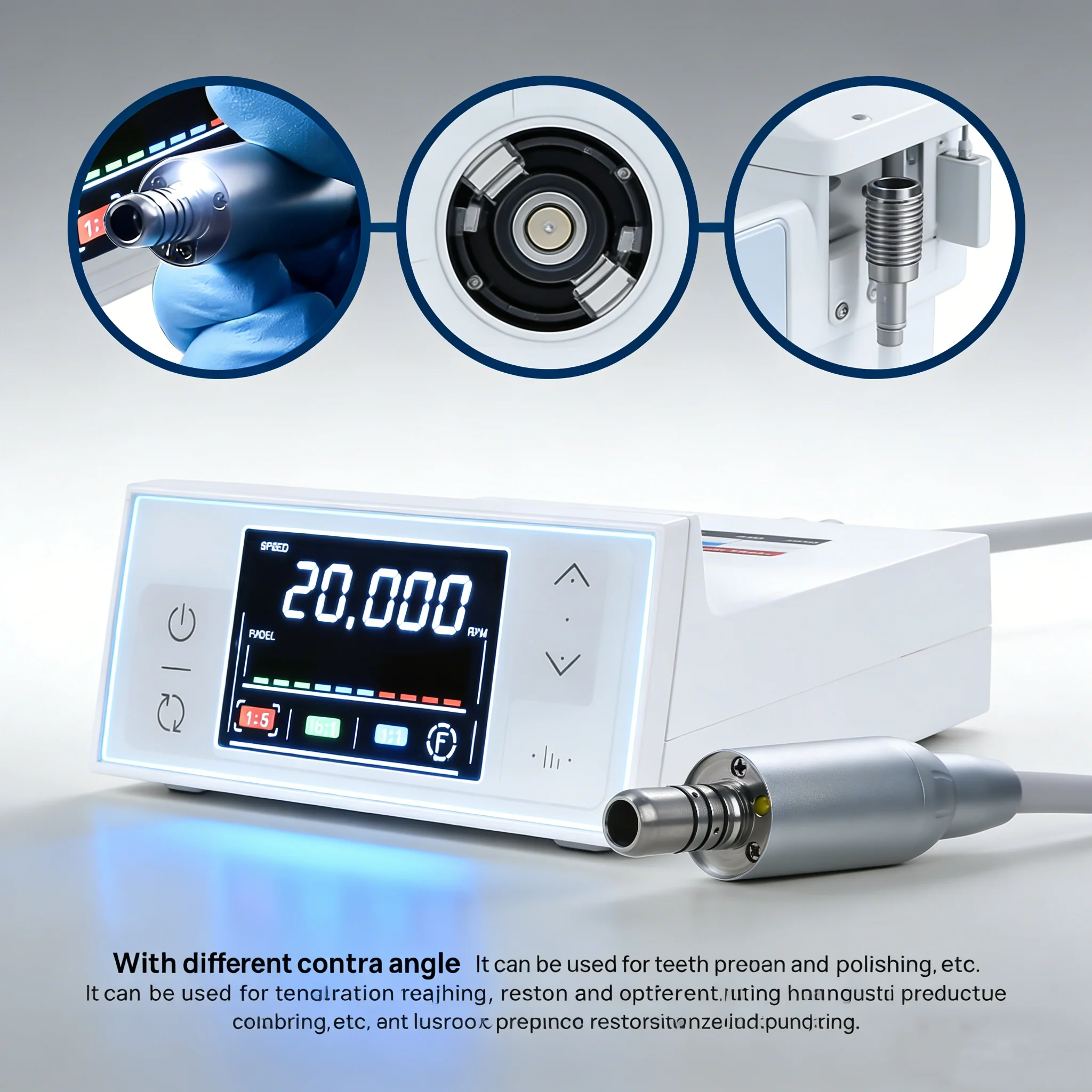 Yabangbang Dental Lab LED Optic Brushless Electric Micro motor Color/Touch Screen Micromotor  for 1:1/1:5/16:1 LED Handpiece