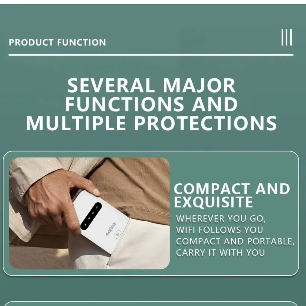 Portable 300Mbps 4G LTE Router with SIM Card Slot Pocket WiFi Modem 3000mAh Wireless Wifi Office