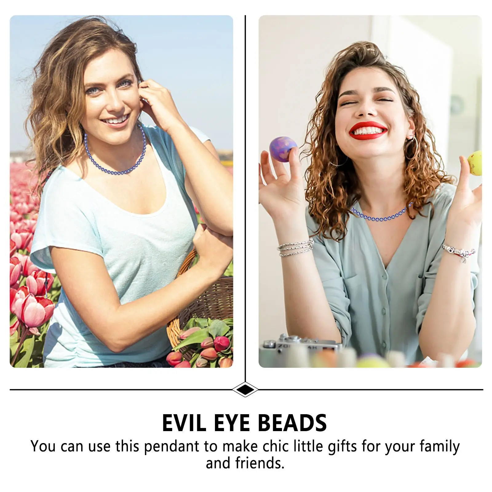 

50Pcs Blue Evil Eye Pendant DIY Accessories Alloy Beads for Jewelry Craft Decoration Handmade Evil Eye Decor DIY Bead Material