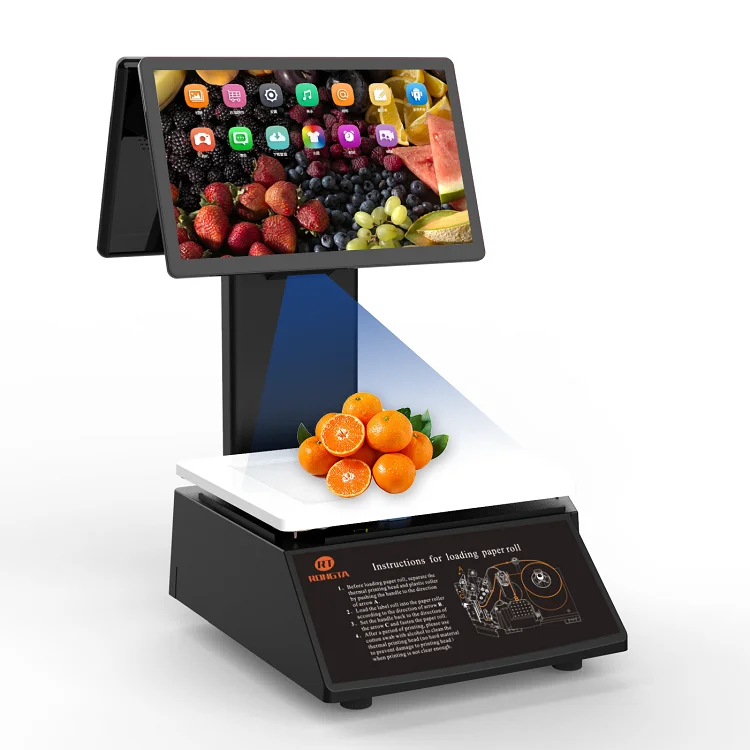 AI Camera Touch Screen Scale  Rongta Aurora Y3L 15KG 30KG Barcode Label Printing Scale Certified