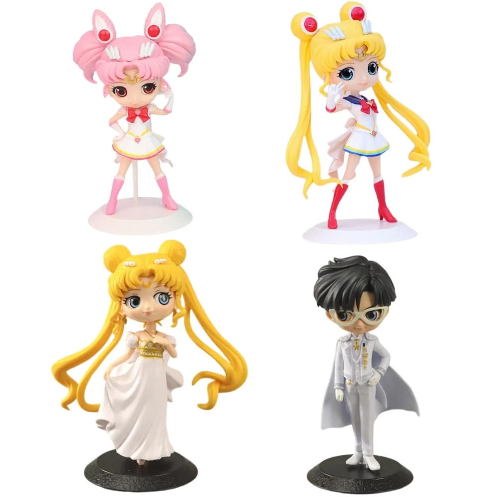 Neue 16CM Sailor Moon Cartoon Actionfiguren Tsukino Usagi PVC-Modell Spielzeug Ornamente Kawaii Cosplay Figur Paar Geschenk