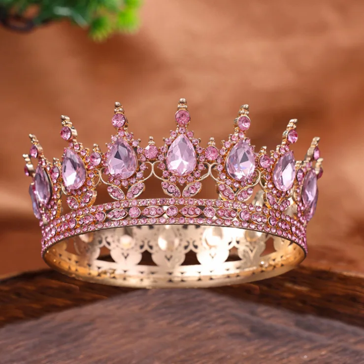 Fashion Crystal Rhinestone Round Tiaras And Crowns Queen Princess Diadems Wedding Hair Accessories For Bride Women image 5