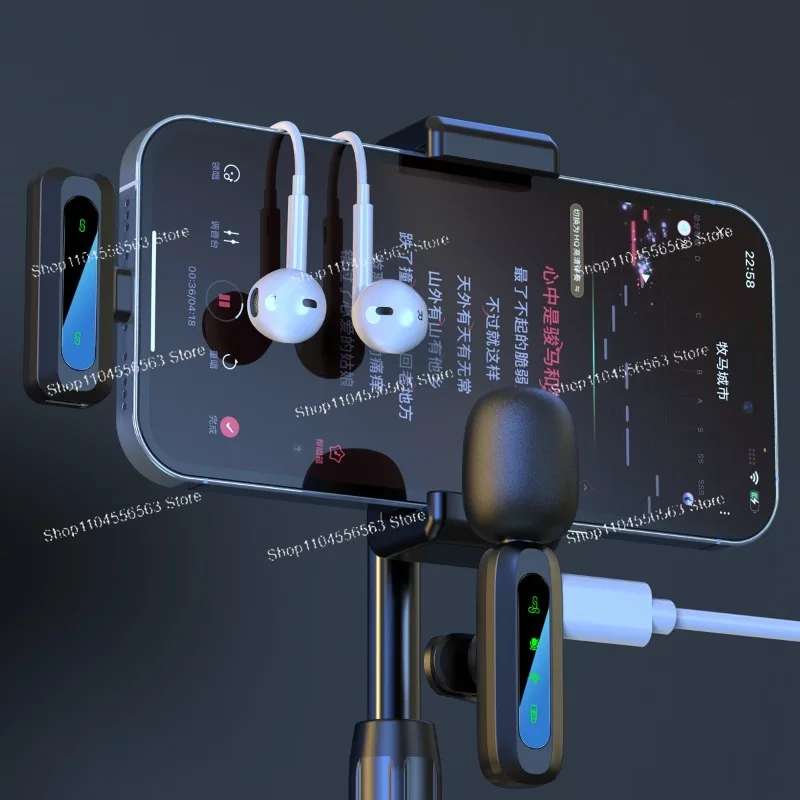 Noise-Canceling Wireless Lavalier Mic (New Version) – Professional Mini Microphone for Interview & Short Video Shooting