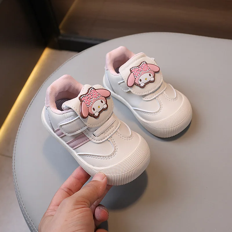 Sanrio Cartoon Toddler Kids Casual Shoes 2024 New Children\'s Anti Slip Soft Sole Cute First Walkers Baby Girls Outdoor Shoes