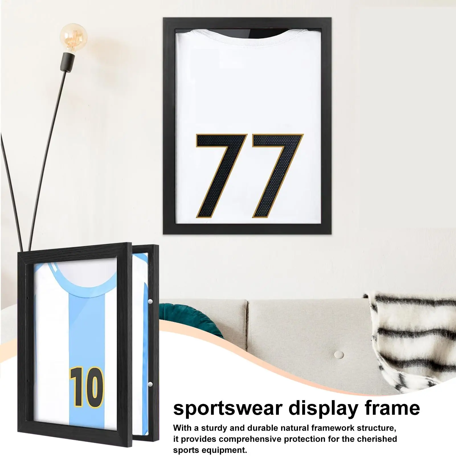 UV Protection Sports Jerseys Display Frame Wall Mount Shirt Showcase For Basketball Baseball Football Hockey Sports Collectibles