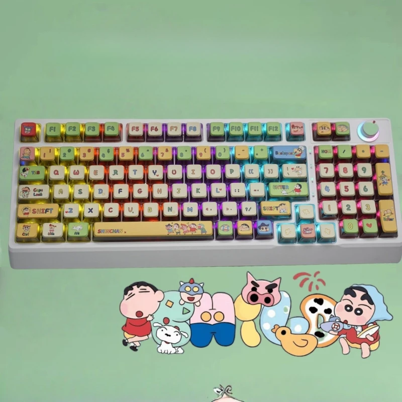 คีย์บอร์ดการ์ตูนเครยอนชินจัง คีย์บอร์ดเกมมิ่งเก็นการ์ คีย์บอร์ดแบบมีสายพร้อมไฟแบ็คไลท์สุดเท่ ดีไซน์ตามหลักสรีรศาสตร์ ใช้ได้ในสำนักงาน