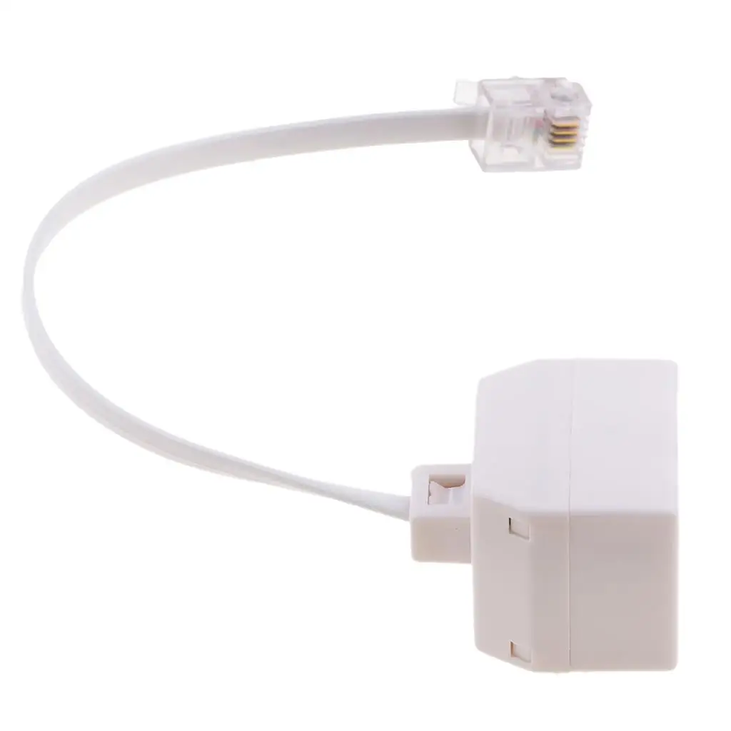 RJ11 Telephone Splitter Plug Adapter 1 Male to 2 Female Multi Plug Connector Wire Connector for Living Room