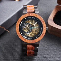 Mechanical Watches Automatic Man Watch For Men reloj hombre Luxury Male Wristwatch Wrist Timepieces Custom Wood Watch BOBOBIRD