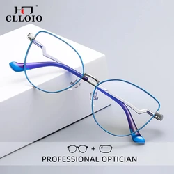 CLLOIO Fashion Cat Eye Reading Glasses For Women Anti Blue Light Myopia Prescription Glasses Female Hyperopia Optical Eyeglasses